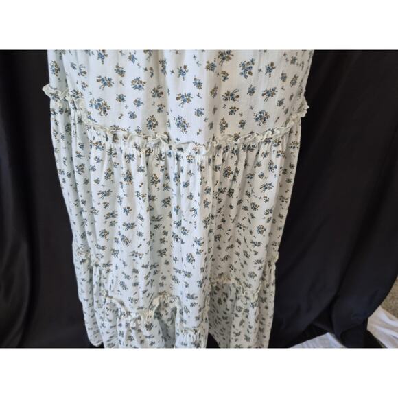 Ivy City Co Womens Micro Blue Floral Madeline Midi Dress XS Prairie Cottage - Picture 10 of 11